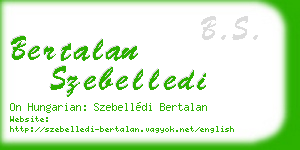 bertalan szebelledi business card
